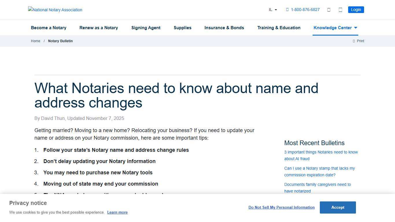 What Notaries need to know about name and address changes NNA